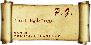 Preil Györgyi névjegykártya