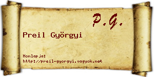 Preil Györgyi névjegykártya